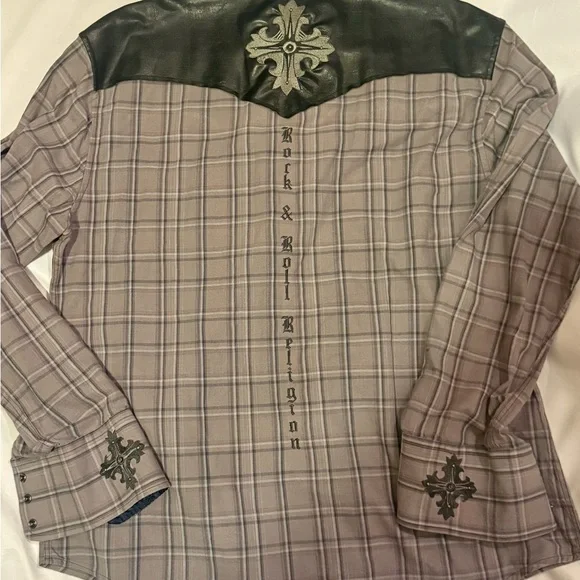 Fender Rock & Roll Religion Western Shirt XL – Leather Trim, Embroidered - Picture 6 of 6
